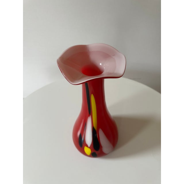 Glass Fulvio Bianconi Art Glass Vase Venini Murano 1960s Italy Md Century Modern For Sale - Image 7 of 8