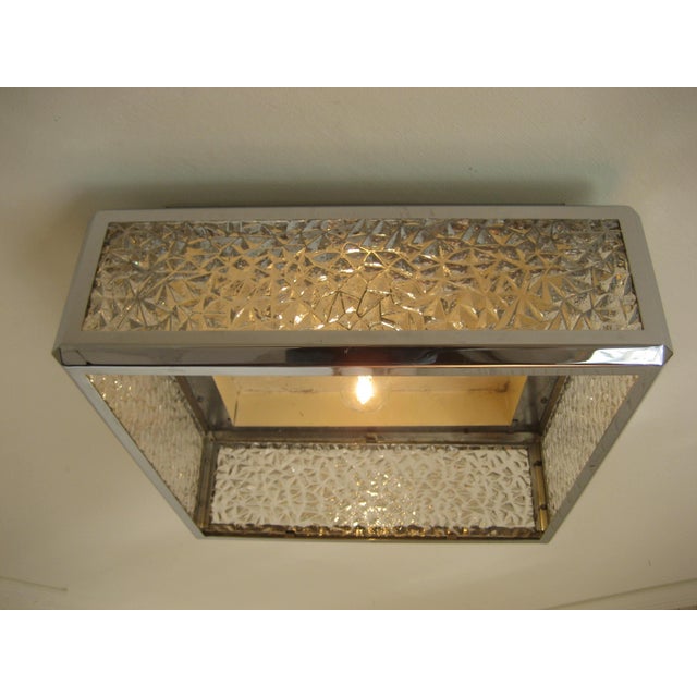 Vintage Ceiling Lamp with Plastic Sheets in Chomed Profiles, 1970s For Sale - Image 11 of 15
