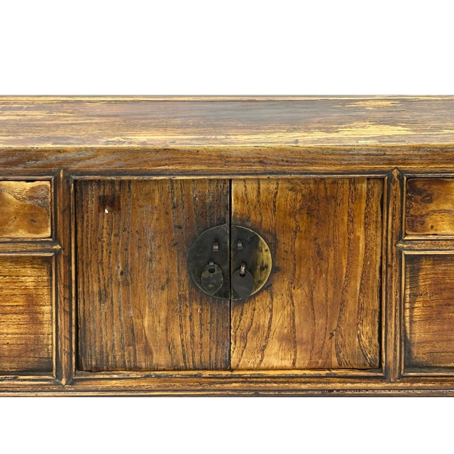 39" Distressed Vintage Chinese Carving Point Edge Chest Table Stand For Sale In San Francisco - Image 6 of 10