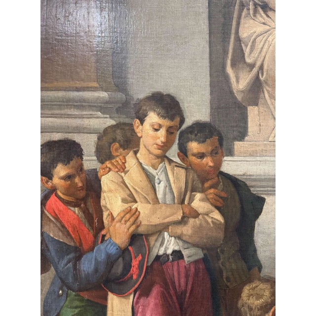 19th Century Italian Religious Oil Painting of a Bishop’s Blessing For Sale - Image 4 of 11