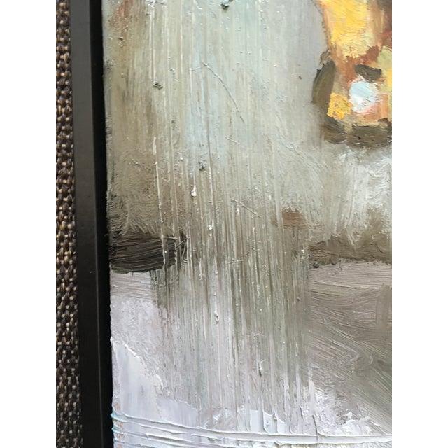Blue 21st Century Bradford Solomon Oil on Canvas Vintage Curly the Robot Framed Contemporary Large Still Life Blue Red Yellow For Sale - Image 8 of 10