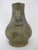 Green Chinese Archaic Gilt Bronze Ware Ritual Wine Hu Vessel With Beast Handles For Sale - Image 8 of 11