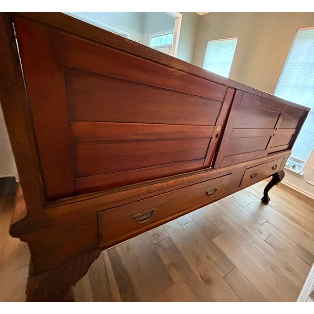 Antique Manhattan Show Case Co. Carved Wood & Glass Store Display Vitrine, New York For Sale - Image 10 of 12
