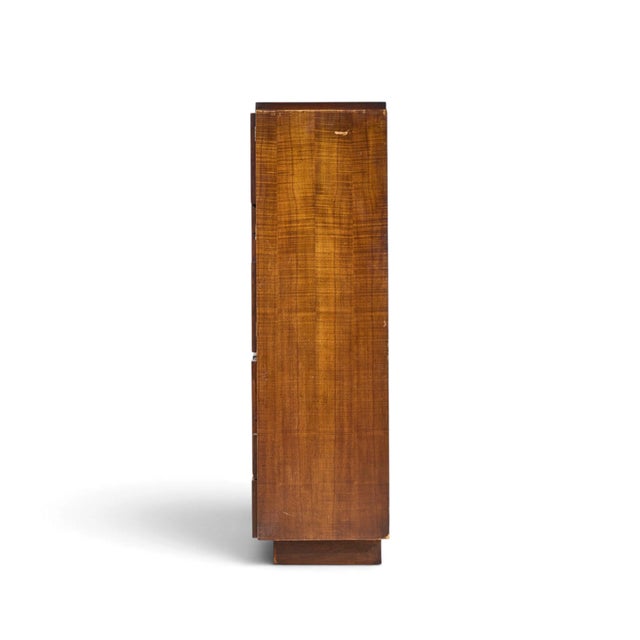 Mid 20th Century Lane Staccato Brutalist Mid Century Walnut Armoire Highboy Dresser For Sale - Image 5 of 10