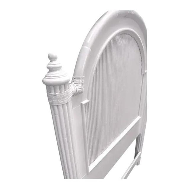 Tall Tommy Bahama Twin Headboards – Lacquered in Super White For Sale In West Palm - Image 6 of 8