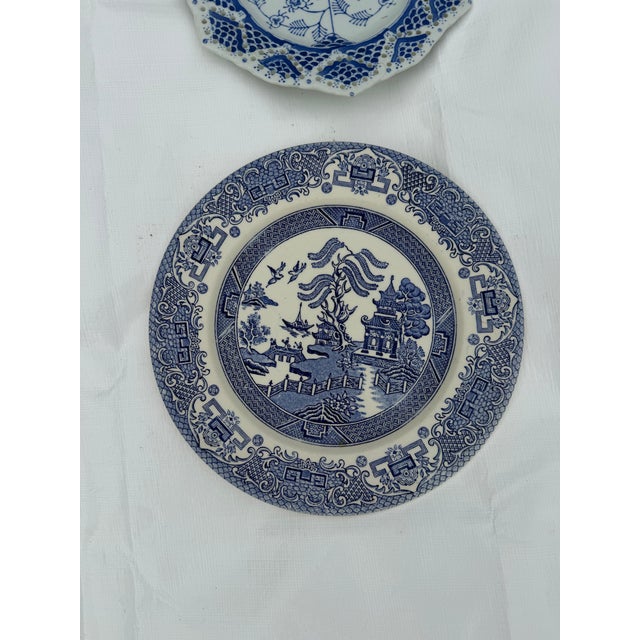 Blue Chinosierie China Wall Plates - A Set For Sale - Image 10 of 10
