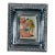 1940s Spanish Embroidered Postcard of Flamenco Dancer in Metal Frame For Sale