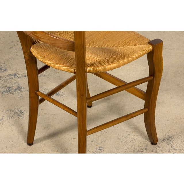 Set of 12 French Louis Philippe Style Walnut Dining Chairs With Rush Seats For Sale - Image 14 of 18
