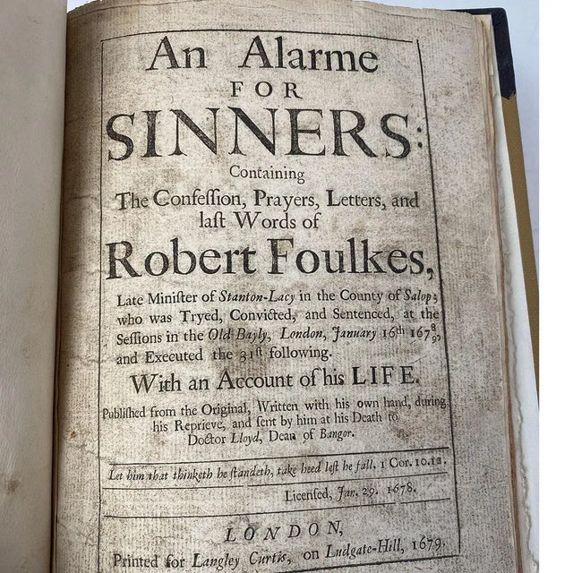 DETAILS The late 17th century book of the court trial pamphlets and writings of Robert Foulkes (Welsh-English, d. 1679)...