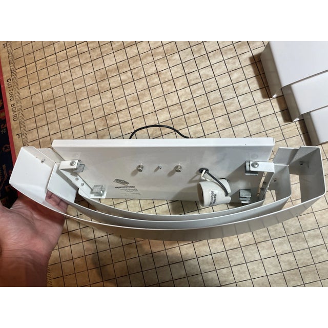 Mid-Century Modern Vintage Lightolier Modernist Outdoor White Tiered Wall Sconces - a Pair For Sale - Image 3 of 8