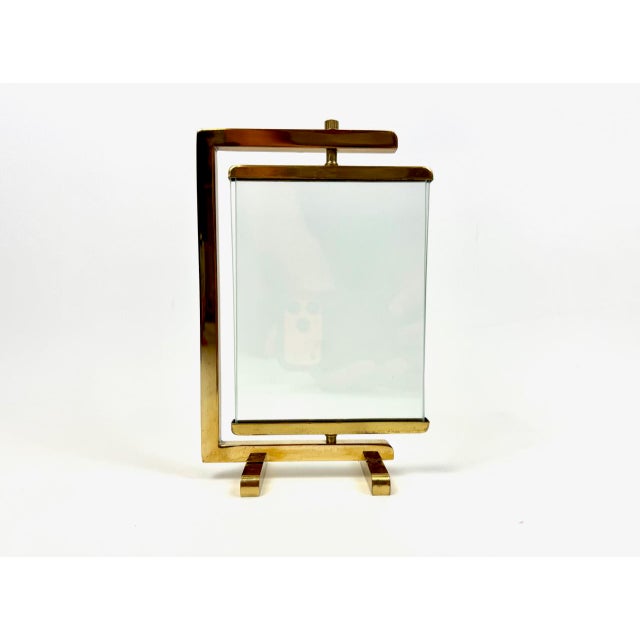 Mid-Century Modern Vintage Polished Brass Picture Frame, 1970s For Sale - Image 3 of 10