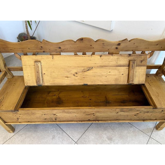 Provincial Biedermeier Country House Storage Bench For Sale - Image 9 of 11