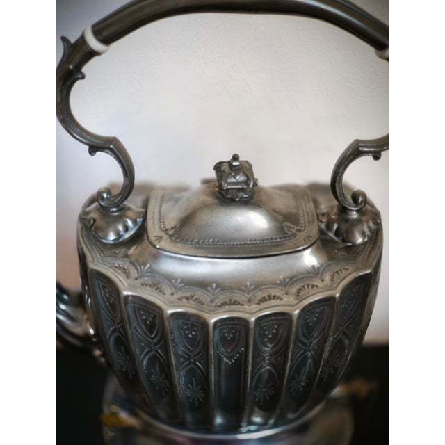 19th-Century Britannia Metal Spirit Kettle from Ashberry For Sale - Image 10 of 13