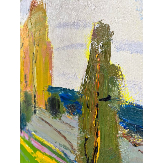 Wood Impressionistic Landscape Original Oil Painting For Sale - Image 7 of 12