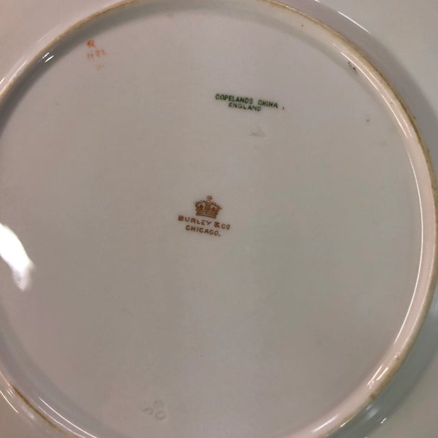 English Circa 1902 Copeland Gold and Red Decorative Plates- Set of 10 For Sale - Image 3 of 9