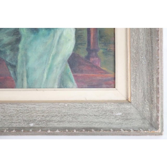 Realism "Portrait of a Working Man" - Original Oil Painting by N. Goodman Signed 1951, Framed For Sale - Image 3 of 5