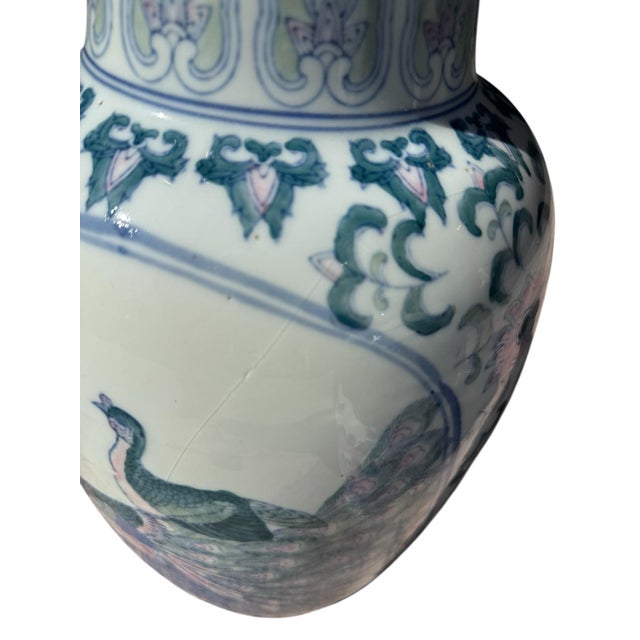 Chinoiserie Vintage, Chinoiserie, 25” Tall Floor Vases For Sale - Image 3 of 12