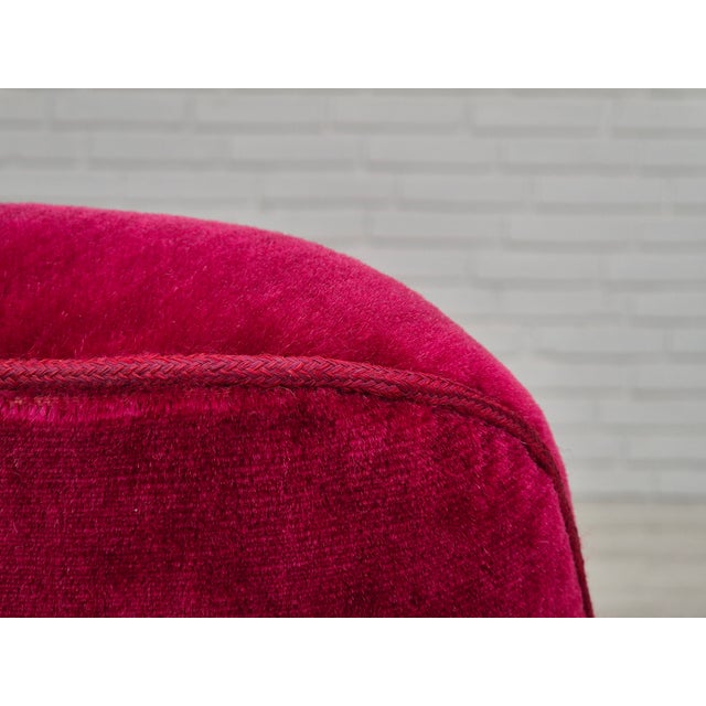 Vintage Danish Easy Chair in Velour, 1960s For Sale - Image 13 of 18
