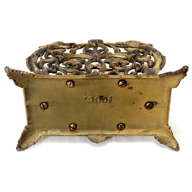Antique Bronze Gilt Cast Iron Letter Rack With Dolphins For Sale - Image 10 of 13
