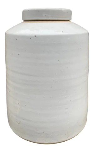 Modern Chinese White Glazed Ginger Jar