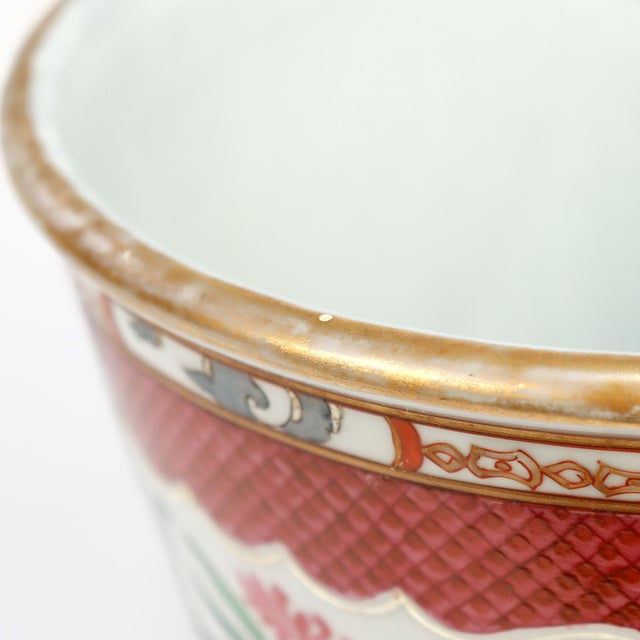 Antique Samson Porcelain Chinese Export Style Bianco Sopra Bianco Jardiniere For Sale - Image 14 of 17