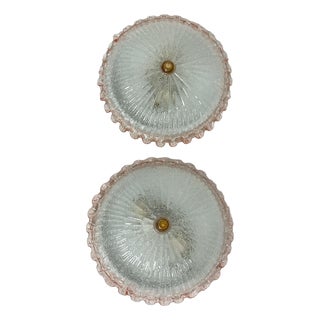 Murano Glass Ceiling Lights, 1980s, Set of 2 For Sale