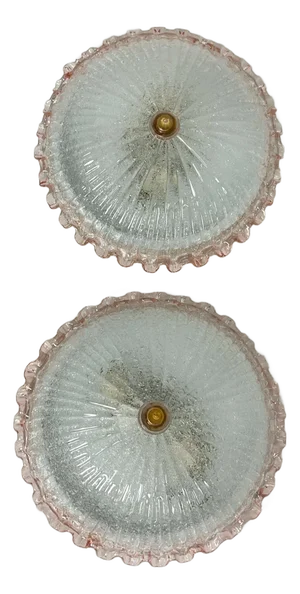 Murano Glass Ceiling Lights, 1980s, Set of 2