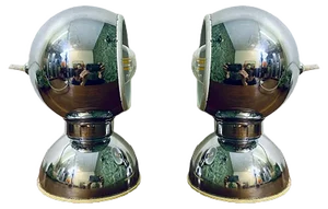 Vintage Italian Chrome-Plated Steel Table Lamps by Goffredo Reggiani for Reggiani, Set of 2