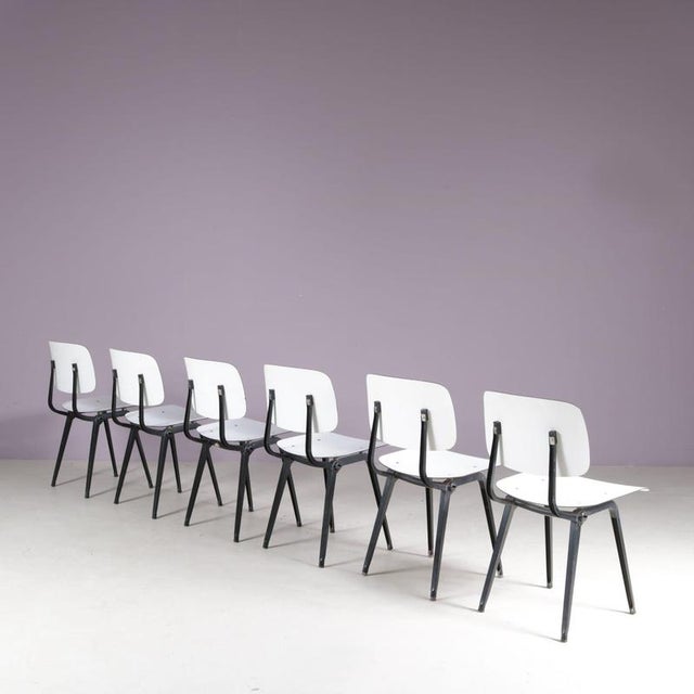 Result Chairs in Black and White by Friso Kramer for Ahrend-De Cirkel, 1950s, Set of 6 For Sale - Image 12 of 12