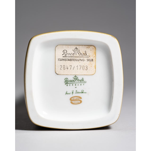 Yellow Model 1703 Porcelain Vase Set by Hans Theo Baumann for Rosenthal, 1964, Set of 3 For Sale - Image 12 of 18