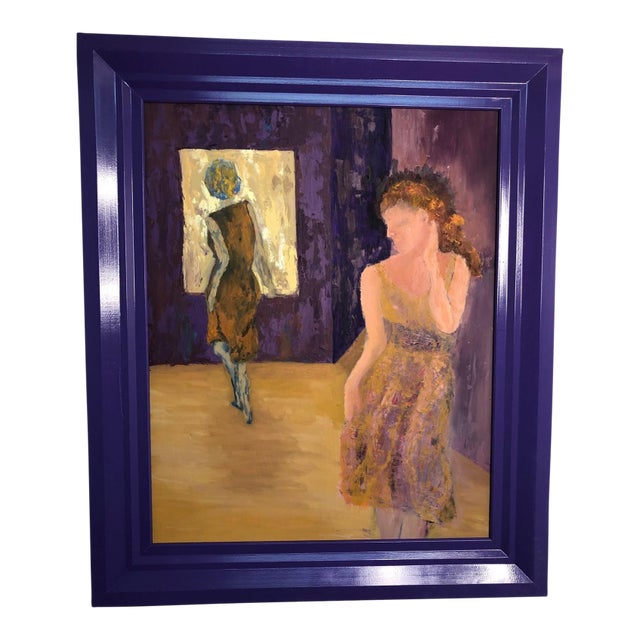 Late 20th Century Art Gallery Acrylic on Board, Framed For Sale