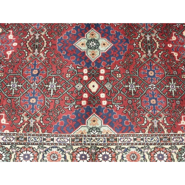 Ruby Red Vintage Hand Knotted Turkish Hereke Rug - 115" X 144" For Sale - Image 8 of 12