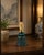 This unique vintage Chinese bell features a beautifully enameled bronze body in vibrant turquoise and black, adorned with...