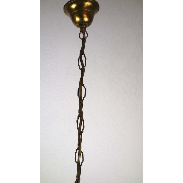 Hollywood Regency Gold Plated Metal Chandelier, 1960s For Sale - Image 9 of 13
