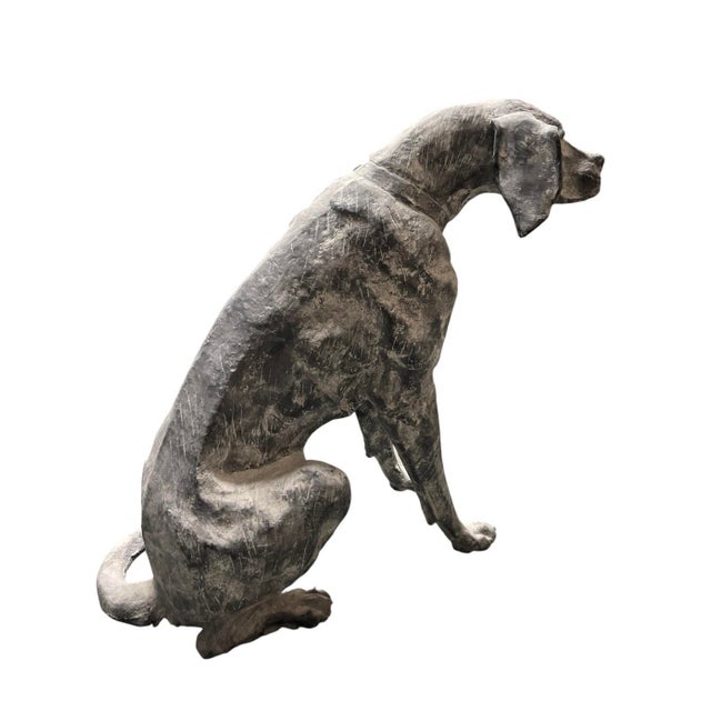 Industrial Modern Seated Hound – Hand-Wrought Steel Sculpture For Sale - Image 4 of 9
