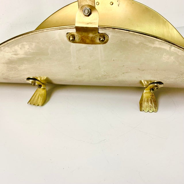 American Mid-Century Federal Arts & Crafts Old Gold Matte Finish Firewood Holder With Paw Feet. For Sale - Image 3 of 11