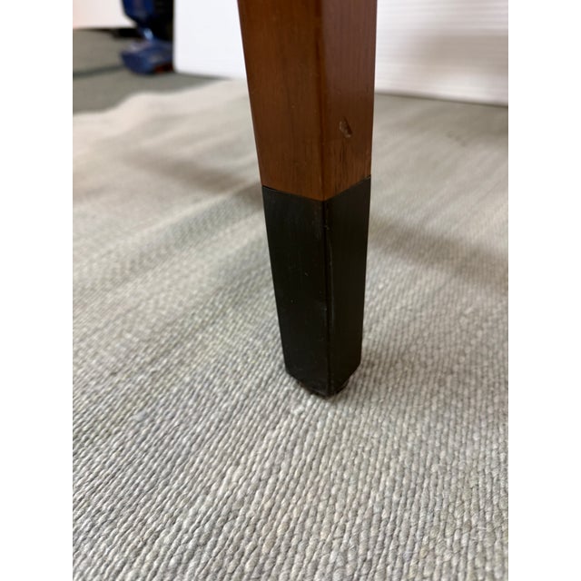 Wood Walnut Wood + Black Leather Bar Stools, Pair For Sale - Image 7 of 12