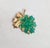 Napier Vintage Signed Napier Goldtone Over Sterling & Green Glass Leaves Brooch For Sale - Image 4 of 6