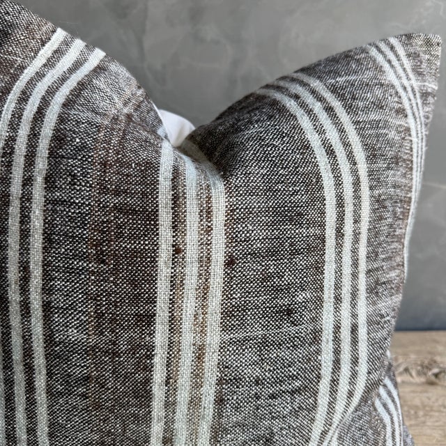 Vintage Turkish Rug Hemp Pillow With Down Insert 22" X 22" For Sale In Los Angeles - Image 6 of 6