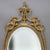 Antique Oversized French Gilt Wood Oval Wall Mirror With Silver Embellishments and Urn Form Finial C1930 Measures - 52 1/2...