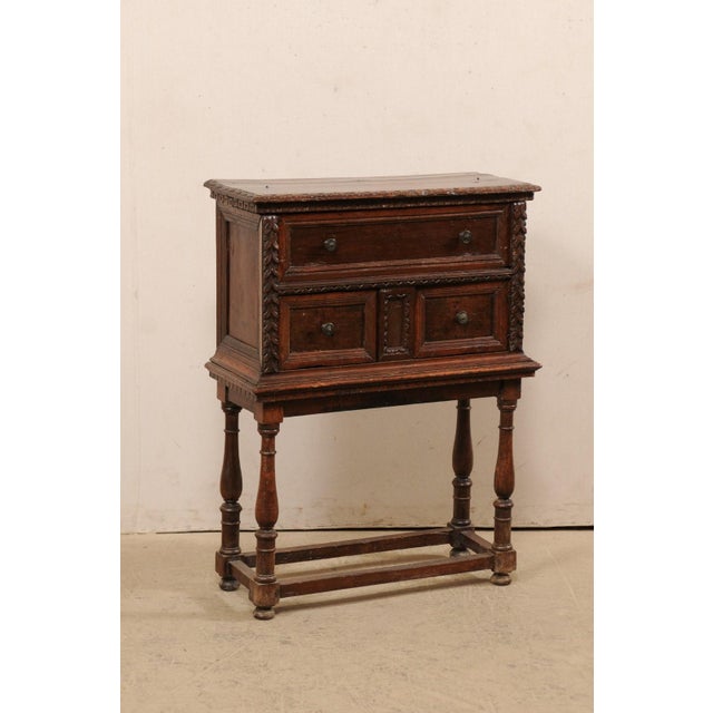 Italian 18th Century Italian Classical Brown Wood Butler’s Desk For Sale - Image 3 of 11
