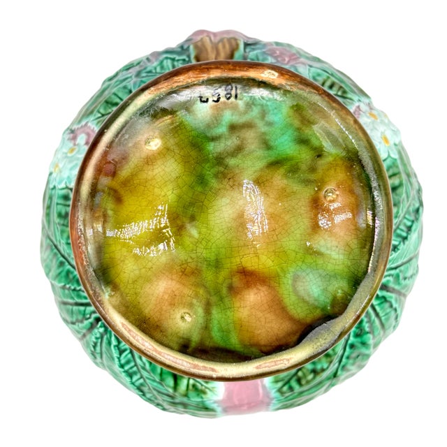 A George Jones Majolica Chestnut Pitcher, Leaves and Blossoms, English, Ca. 1869 For Sale - Image 11 of 11