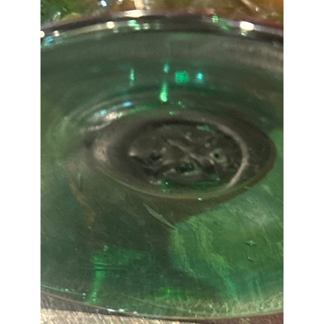 1970s Vintage Large Chalet Canada Amber Glass Centerpiece Bowl For Sale - Image 4 of 18