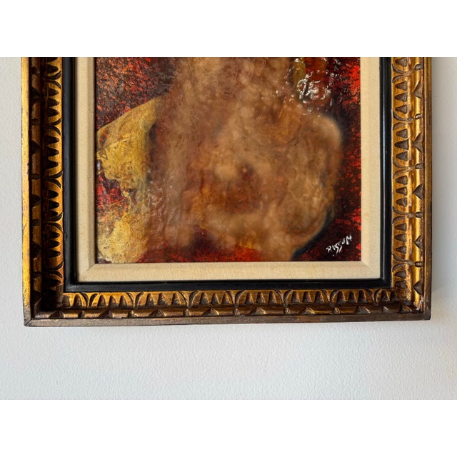 1960s Vintage Nude Woman Mixed Media Oil on Canvas Painting by Lester Russian For Sale - Image 11 of 12