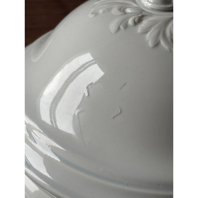 White Large Antique French White Ironstone Soup Tureens — Creil Et Montereau, 19th Century For Sale - Image 8 of 9