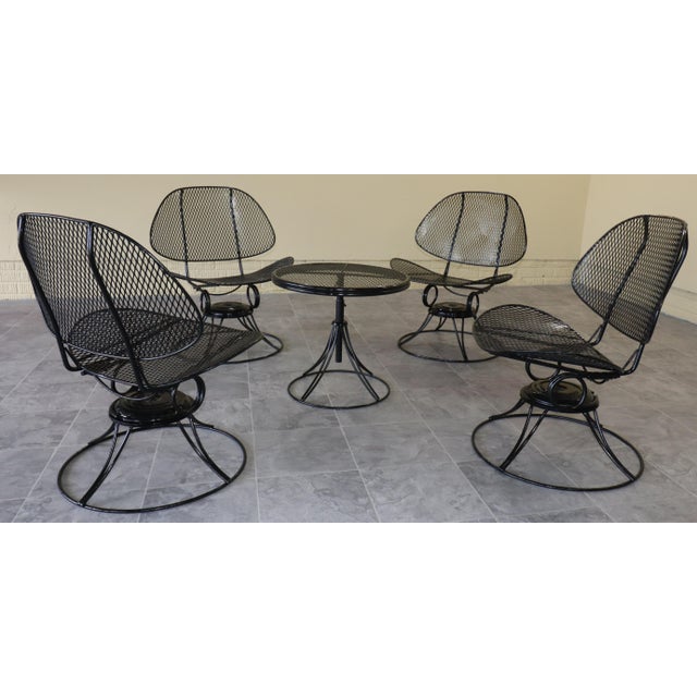 Homecrest Set of Four Homecrest “Casino” Swivel Rocker Chairs With Lazy Susan Table, Circa 1963-1966, Attributed For Sale - Image 4 of 16