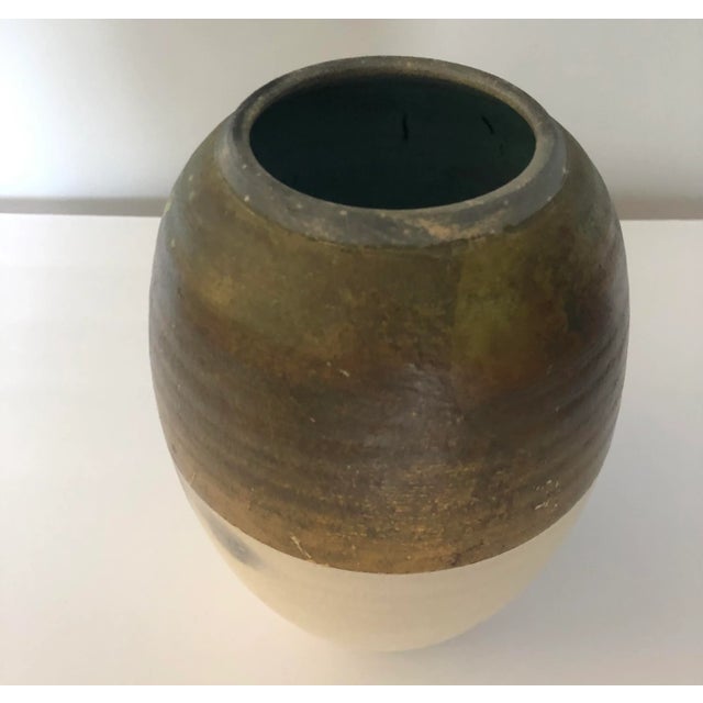 Artist Signed Southwestern Ceramic Raku Vase by Micheal Weinberg For Sale - Image 9 of 11