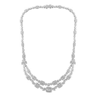 18 Carats VS E Quality Diamond 18 Karat White Gold Necklace Bridal Brand New For Sale