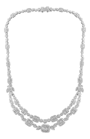 18 Carats VS E Quality Diamond 18 Karat White Gold Necklace Bridal Brand New