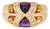 80s Portuguese Ring Amethyst Citrine Diamond 19k Yellow Gold Sz 6.5 Fine Jewelry For Sale